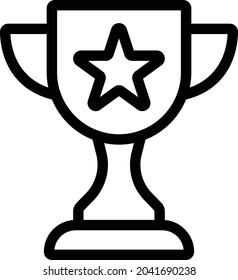 trophy vector thin line icon