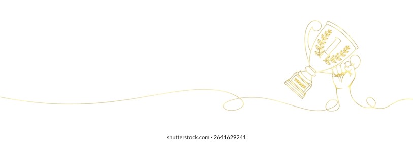 trophy victory line art vector in a competition