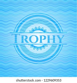 Trophy water wavec oncept emblem.