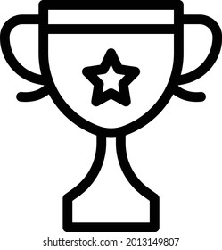 Trophäe auf weißem Hintergrund. Trophäe ist ein Symbol der Leistung .dünne Linie Symbol.