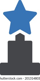 trophy with white background. trophy is a symbol of power.glyph colour icon.