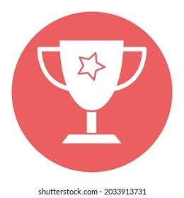 Glifo blanco trofeo con icono vectorial de fondo de color que puede modificar o editar fácilmente 