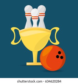 trophy to win bowling game competition