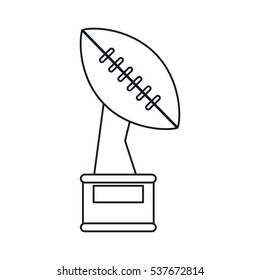 trophy winner ball shape american football outline