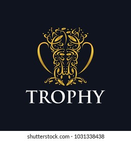 Trophy Winner Classic Elegant Logo Icon