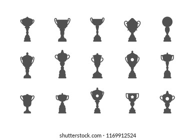 Trophy winner cup icon flat vector icon. Prize flat vector icon
