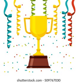 trophy winner cup isolated icon vector illustration design