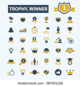 trophy, winner icons
