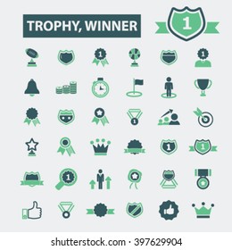 trophy, winner icons

