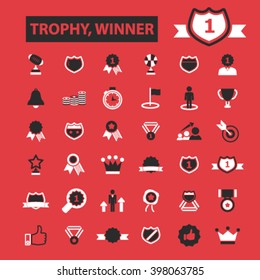 trophy, winner icons
