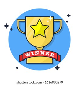 Trophy Winner Premium Vector Illustration