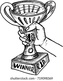 Trophy Winner Sketch Stock Vector (Royalty Free) 719098369 | Shutterstock