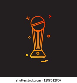trophy winner won icon vector design