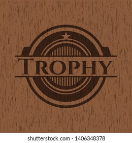 Trophy wood signboards. Vector Illustration.