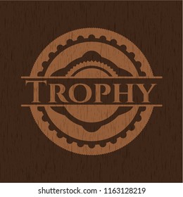 Trophy wooden emblem. Vintage.