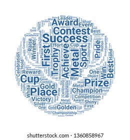 trophy word cloud. tag cloud about trophy.