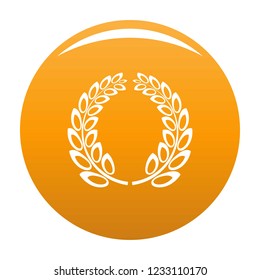 Trophy wreath icon. Simple illustration of trophy wreath vector icon for any design orange