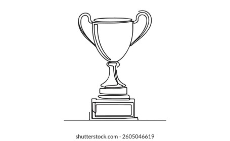 Trophy Wreath - Success And Awards Thin Line Icon with Editable Strokes
