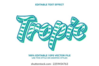 Tropic 3d text effect and editable text, template 3d style use for business tittle