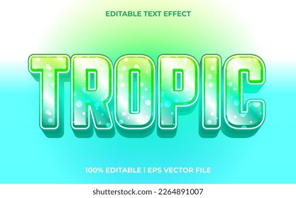 tropic 3d text effect and editable text, template 3d style use for business tittle