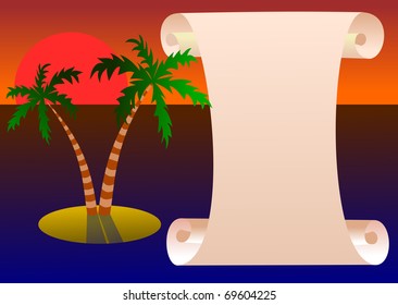 tropic background with palm-trees