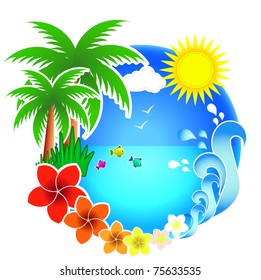 tropic beach palms