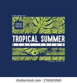 tropic concept tee print design as vector