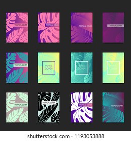 Tropic covers set. Cool floral patterns design. Eps10 vector.