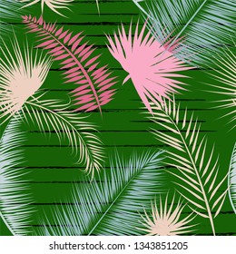 Tropic and exotic vector leaves seamless pattern. coloured stylish background