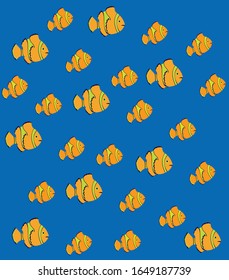 tropic fish marine textile pattern