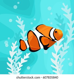Tropic fish in water vector illustration 
