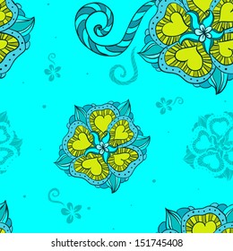 Tropic flower seamless pattern