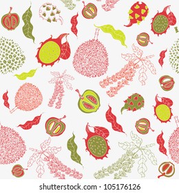 tropic fruits seamless pattern