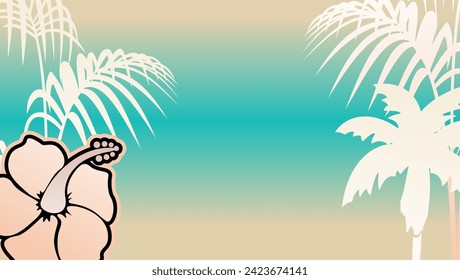 tropic hawaiian hologram background postal card in vector format 
