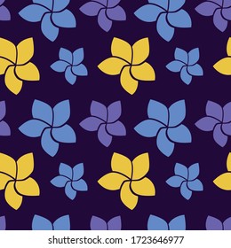 Tropic hibiscus flowers seamless pattern. Hand drawn illustration for design fabric, backgrounds, package, covers, wrapping paper, children textiles