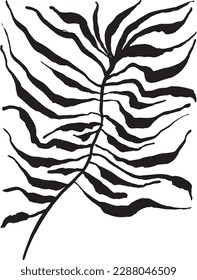 Tropic Leaf Black Brush Silhouette