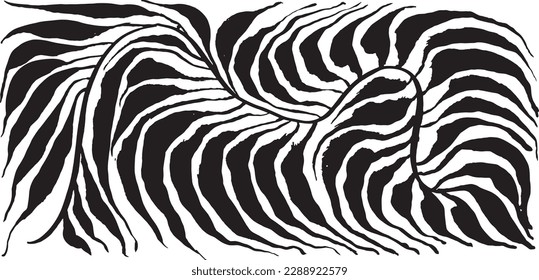 Tropische Leaf-Schwarz-Quadrat-Silhouette