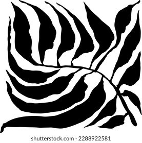 Tropic Leaf Black Square Silhouette