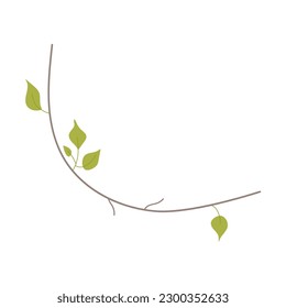 Tropic leaf, flower, colorful handrawn flat illustration