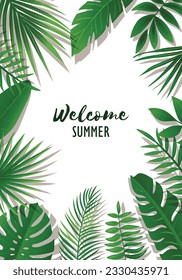 Tropic leaf set. Vector stock illustration