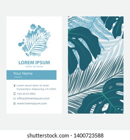 tropic leaves, business card templates