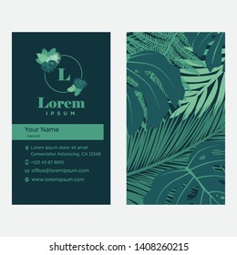 tropic leaves, business card templates