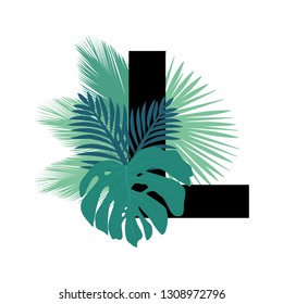 tropic leaves, letter l