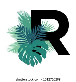 tropic leaves, letter r