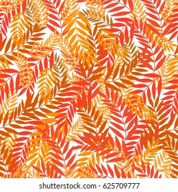 Tropic leaves seamless pattern.  Wrapping paper. Summer vector background.