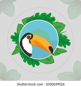 Tropic leaves and toucan design