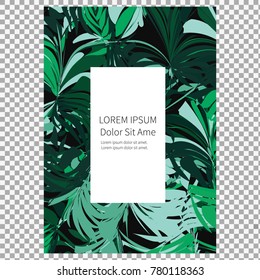 Tropic leaves vector covers set on transparent background. Modern stylish texture covers design set. Eps10. -stock vector. 
