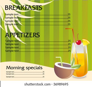 tropic menu template