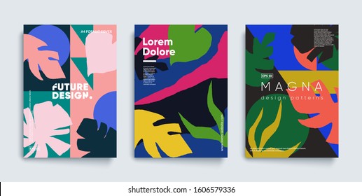 Tropic minimal cover templates. Invitation cards. Eps10 vector. 