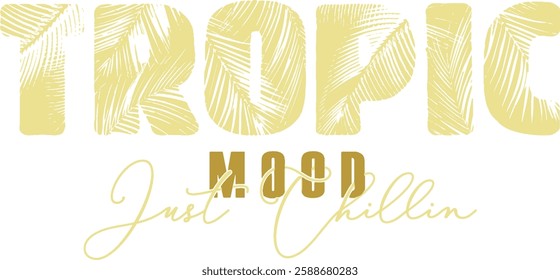 tropic mood slogan vector summer sun yellow 